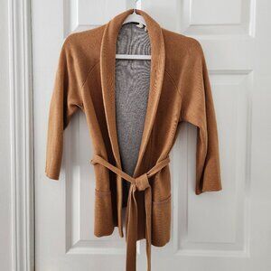 Moth by Anthropologie Camel 3/4 Sleeve Belt Tie Sweater - Size S